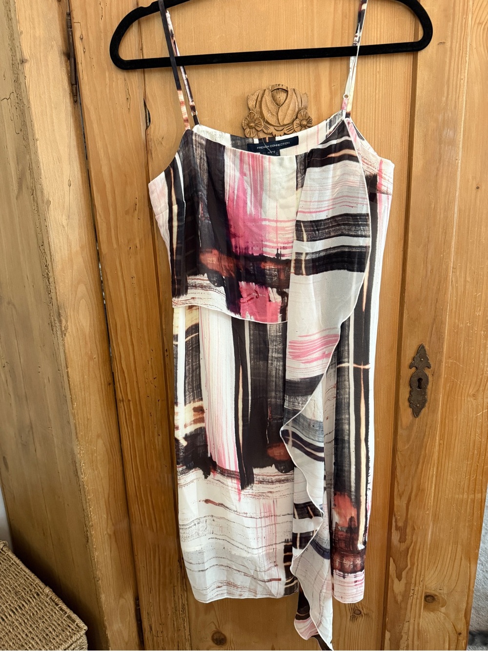 French Connection Cornell Slip Dress Brushstroke Dress